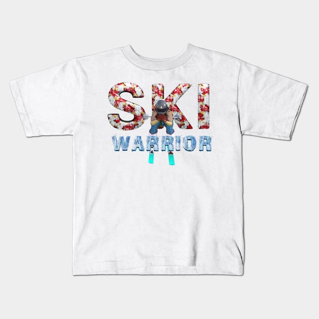 Ski Warrior Kids T-Shirt by teepossible